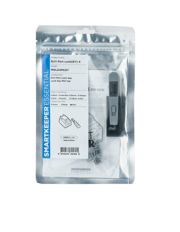 Smartkeeper MNL04PKGY + klucz RJ-11 Szary Plastik 1 szt.