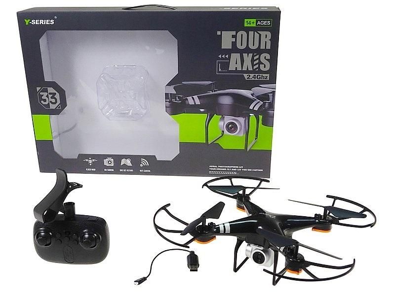 Dron z kamerą zdalnie sterowany - model lub pojazd