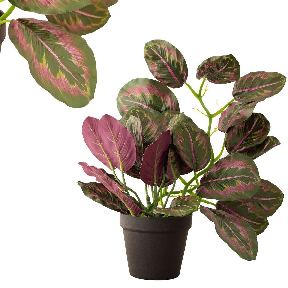 SZTUCZNY KWIAT roślina w doniczce kalatea medallion jak żywa dekoracja 40cm