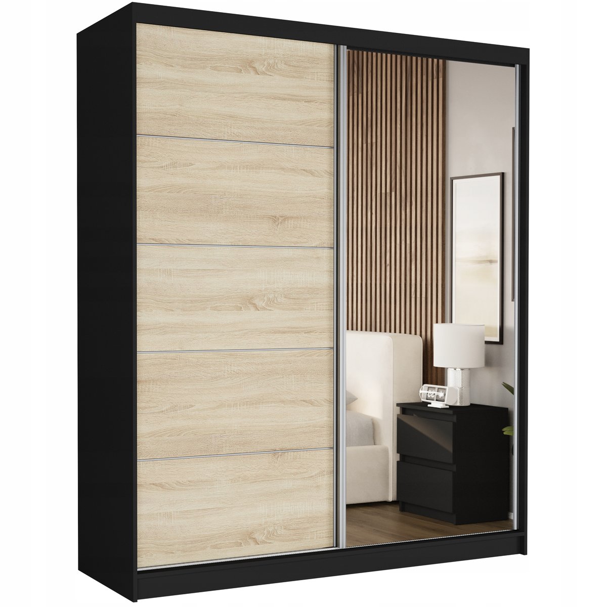 Szafa przesuwna Luna I 183 cm z lustrem