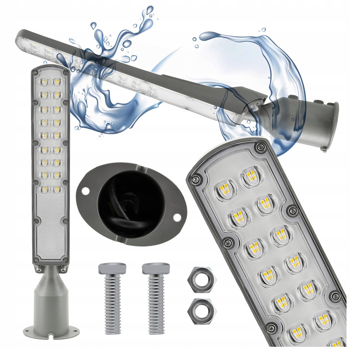 Lampa Uliczna Latarnia LED Przemysłowa Hermetyczna 50W Szara 5000lm 5000K