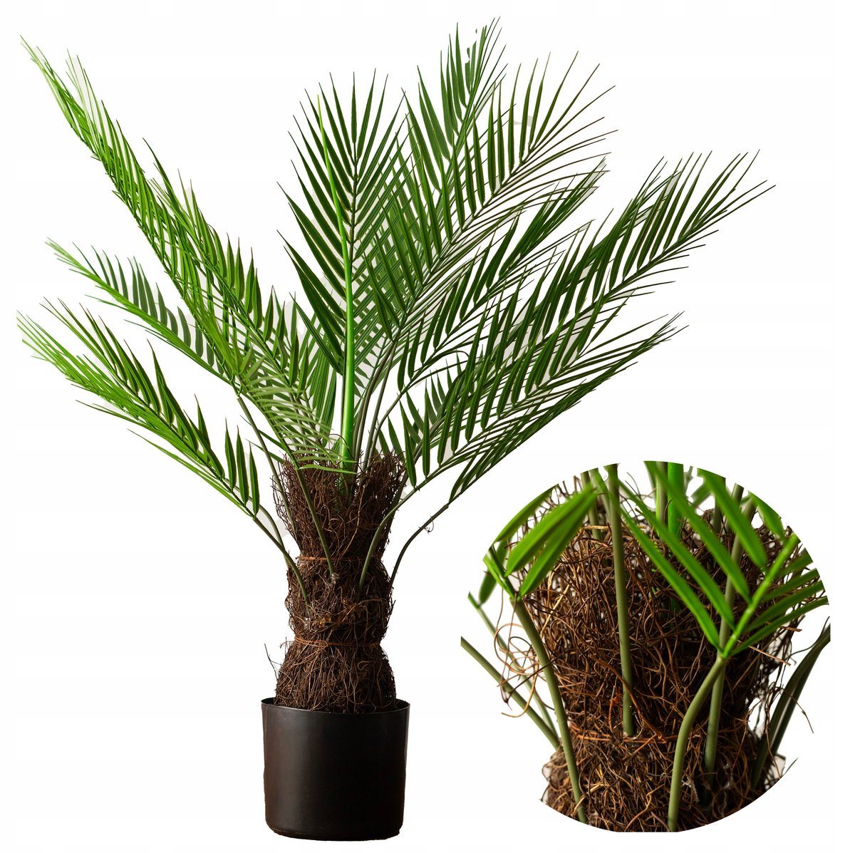 SZTUCZNA PALMA CYKAS 80cm DRZEWKO w doniczce jak żywa roślina do salonu