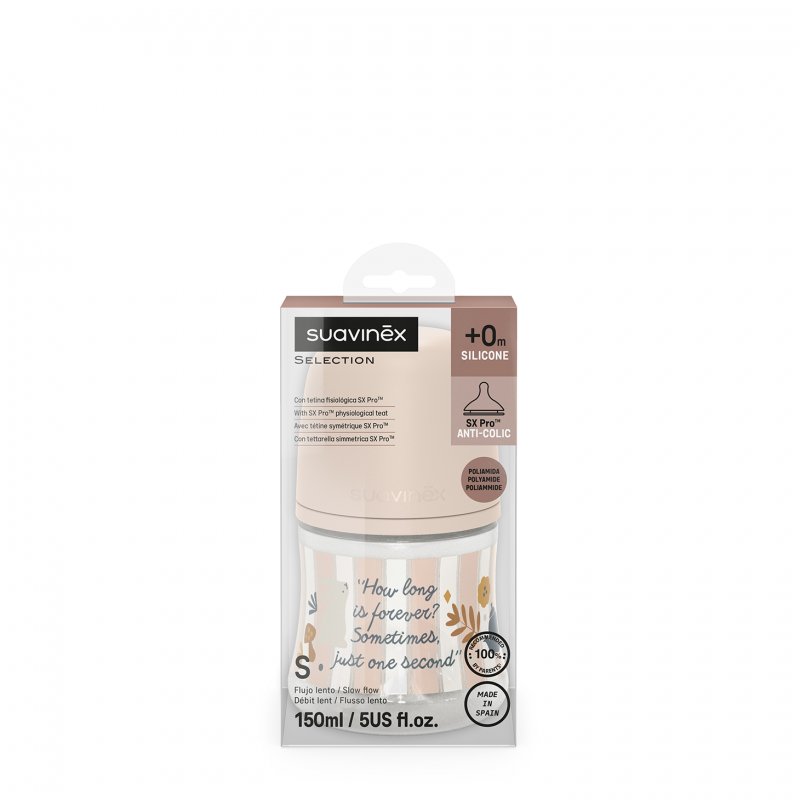 SUAVINEX BUTELKA SX PRO WOLNY PRZEPŁYW WONDERLAND 150 ML RÓŻOWA