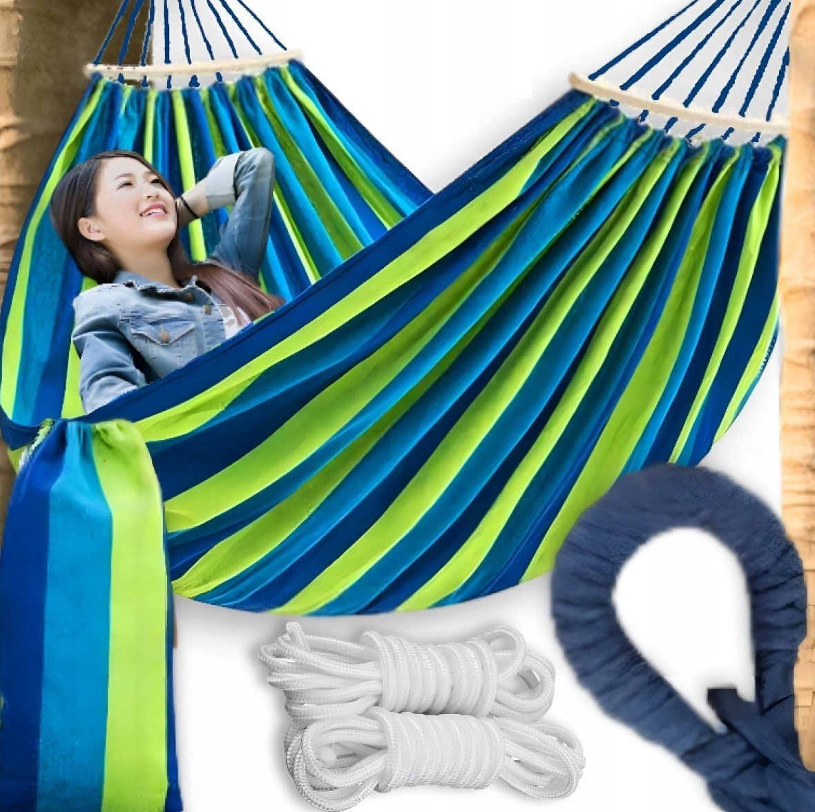 TG48174-1 HAMAK OGRODOWY ZE STELAŻEM BUJAK + POKROWIEC I LINKI 70X170 CM NI
