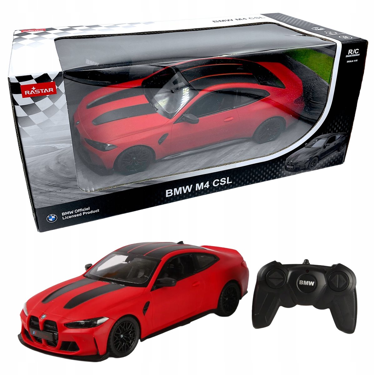 Rastar Samochód Auto Zdalnie Sterowane BMW M4 CSL 1:16 R/C 2,4Ghz Czerwone