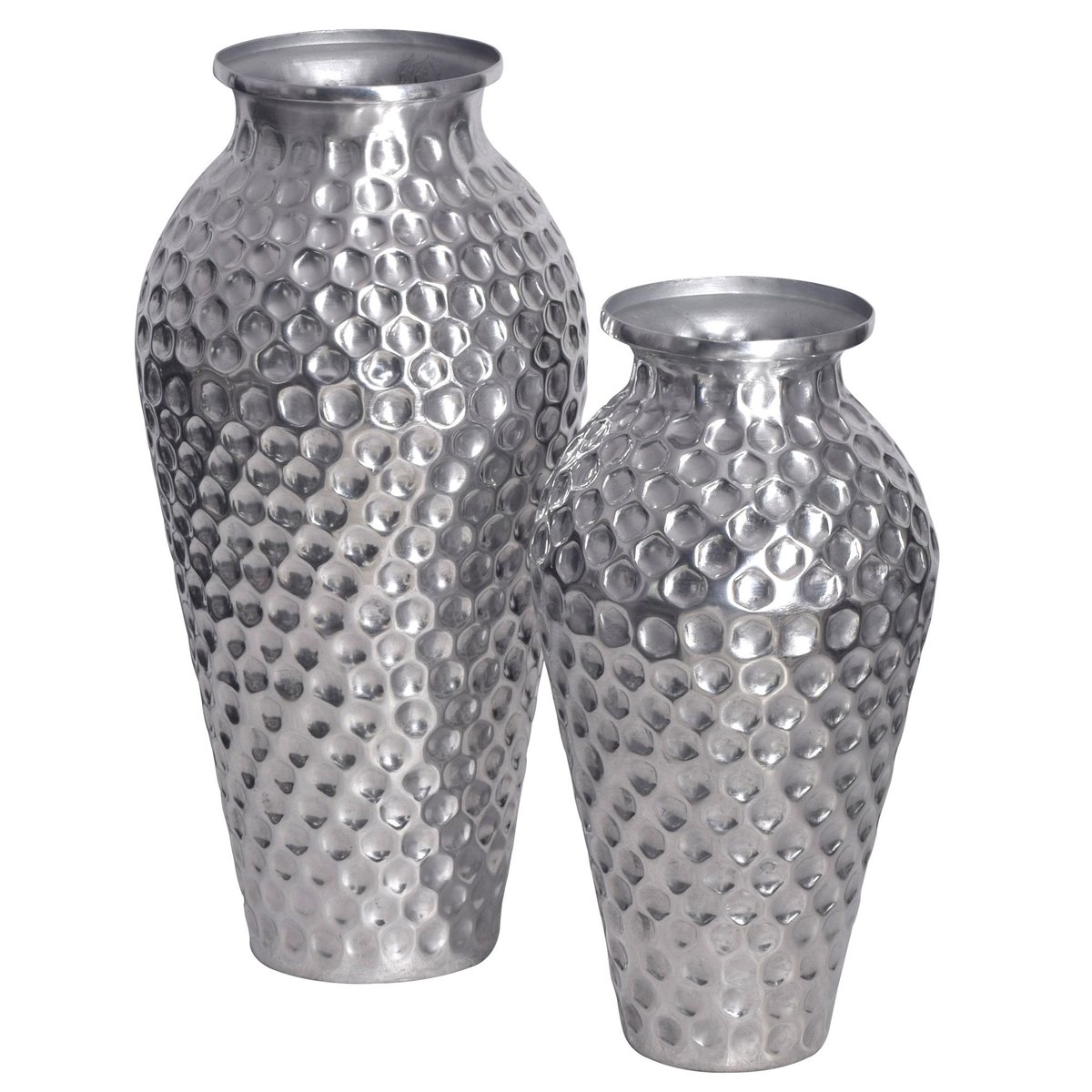 Zestaw Wazonów Dekoracyjnych 2 szt. Aluminium Nowoczesne Okrągłe