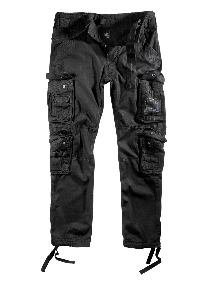 spodnie bojówki PURE SLIM FIT TROUSERS black-S