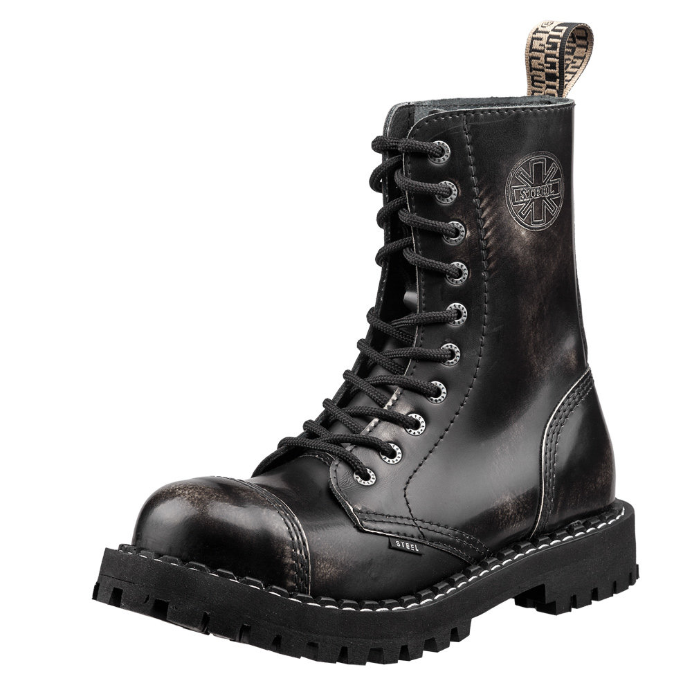 glany STEEL - ECRU / BLACK (10-dziurkowe)-36