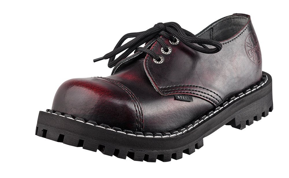 krótkie glany STEEL - RED / BLACK (3 dziurki)-45