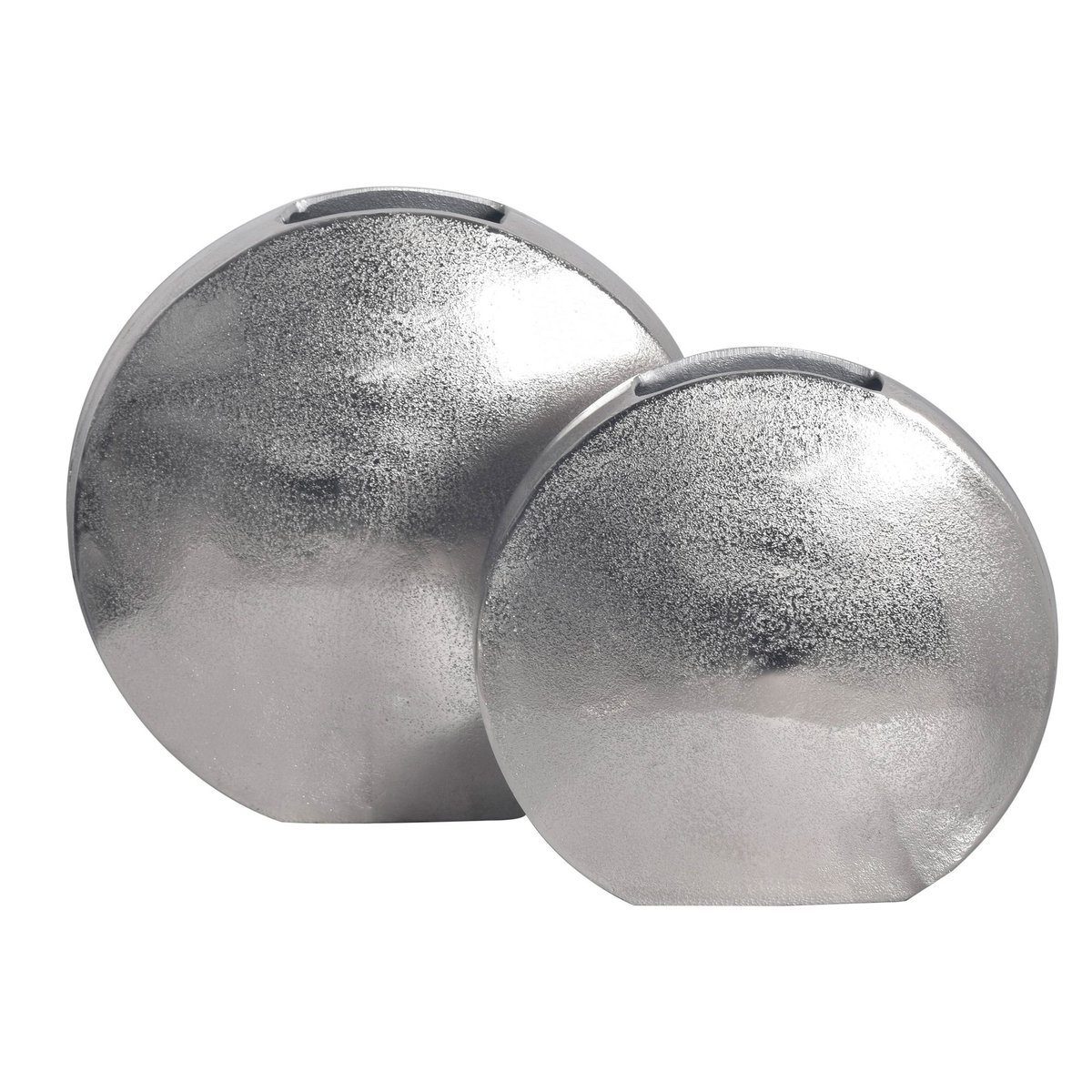 Zestaw Wazonów Dekoracyjnych 2 szt. Wazon Aluminium Okrągły Metalowy