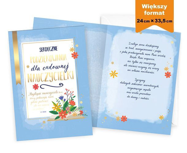 Duża Kartka z Podziękowaniami dla Nauczycielki XXXL extra PrestigeP41