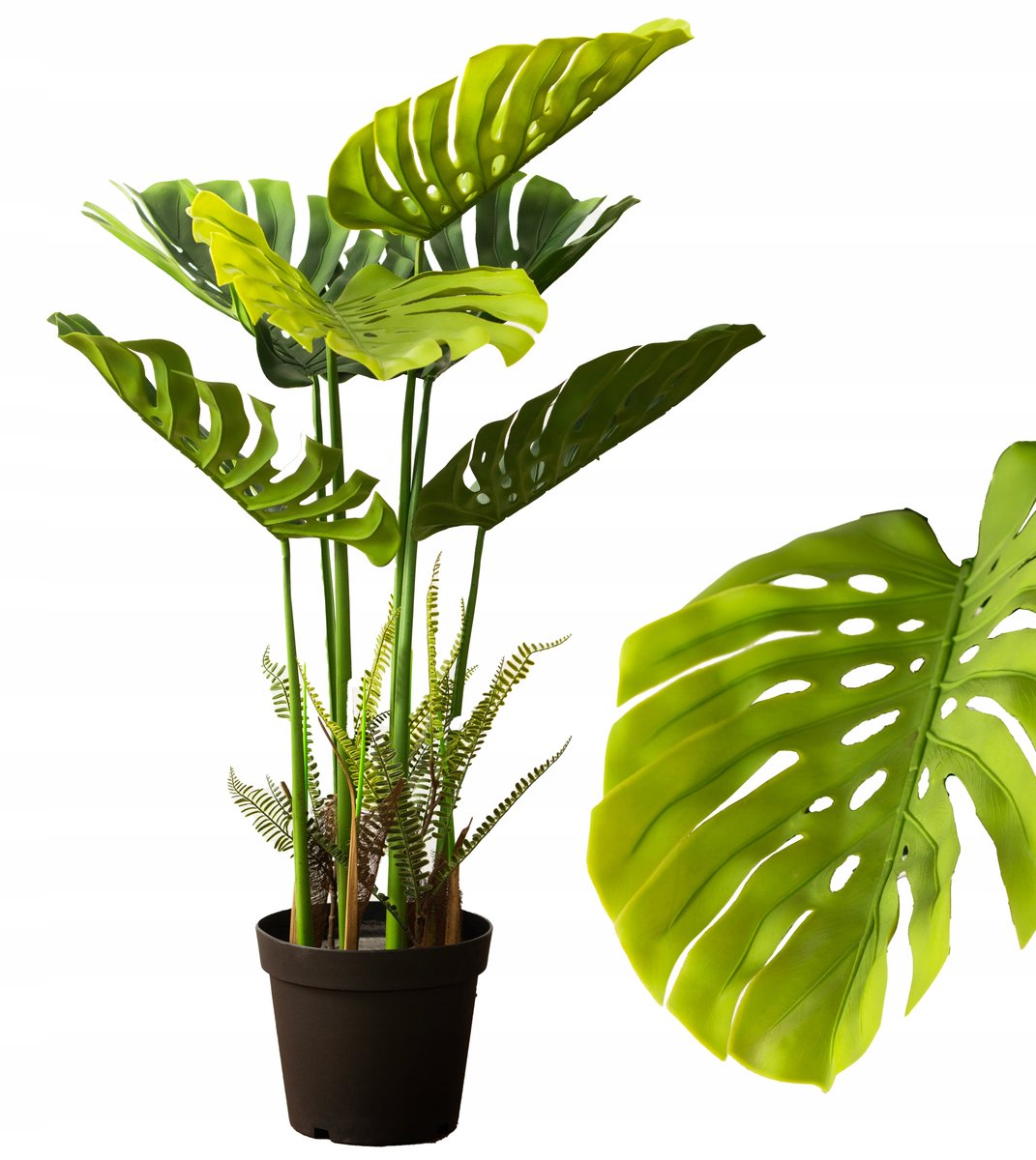 SZTUCZNA MONSTERA DUŻA 120cm roślina do salonu realistyczna w doniczce