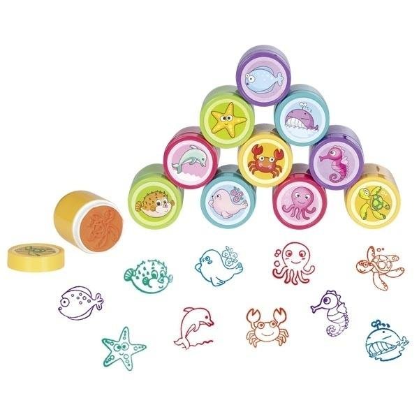 Pieczątki z tuszem zwierząt morskich mix