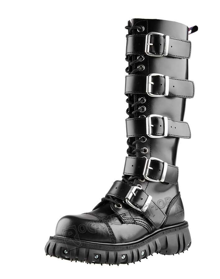 glany NEVERMIND - CZARNE (20 dziurek + 5 klamer + suwaki) polerowane-45