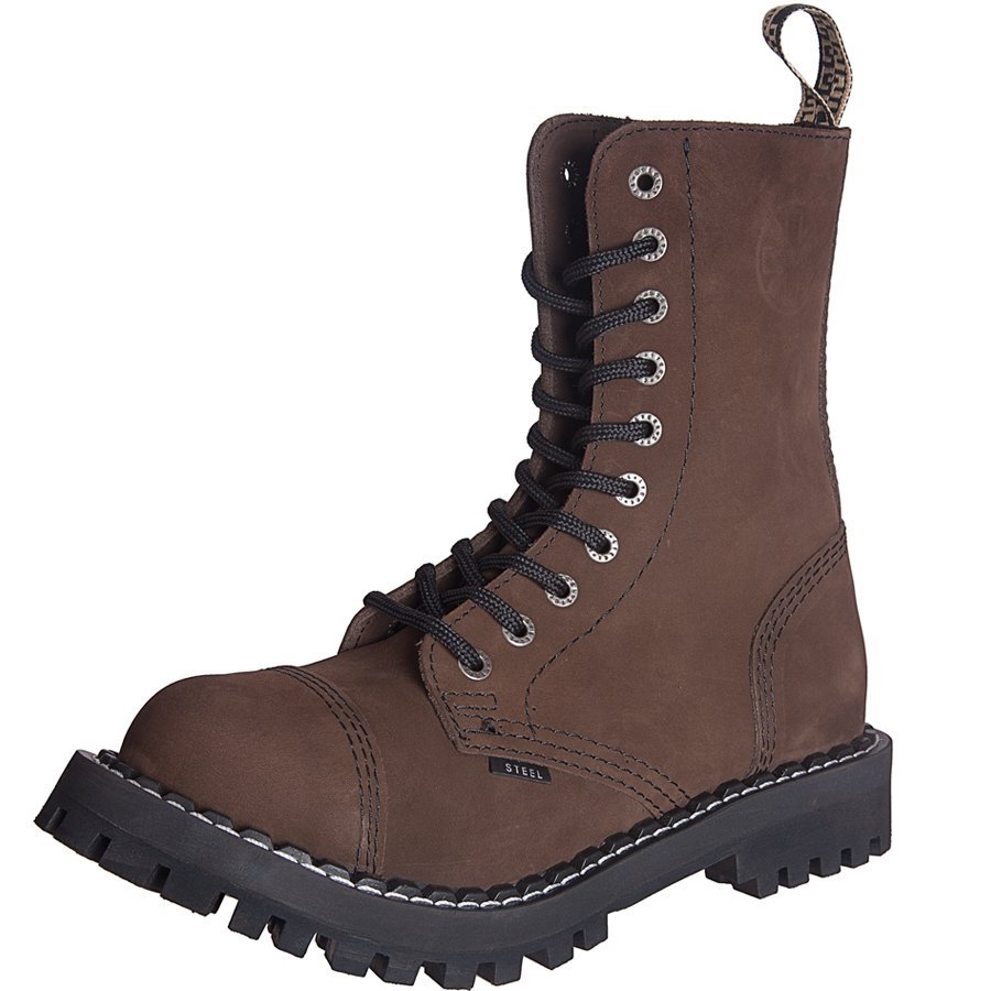 glany STEEL - NUBUK BROWN (10-dziurkowe)-48