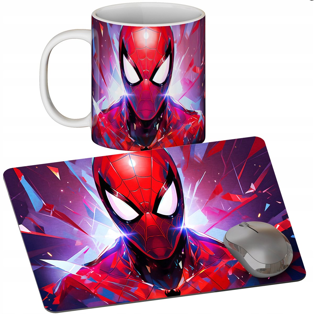 Zestaw Kubek + Podkładka - Spiderman - Prezent Wiele Wzorów + Imię