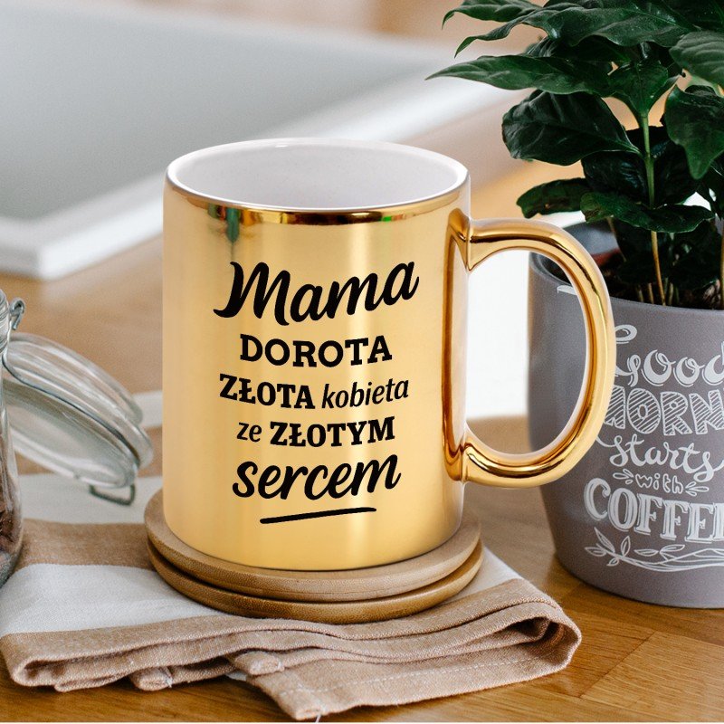 KUBEK Z NADRUKIEM ZŁOTY DLA MAMY