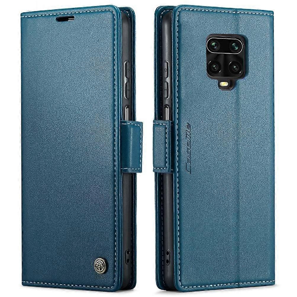 Foxdock CaseMe Case do Xiaomi Redmi Note 9S / Note 9 Pro Etui z portfelem Gniazdo na karty Anti Fraud Odporne na wstrząsy etui Podpórka Niebieski
