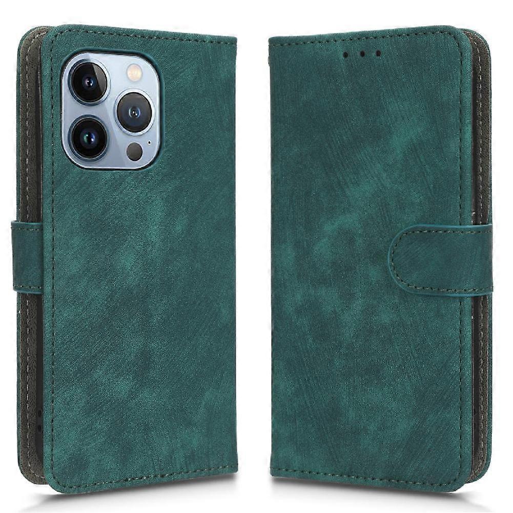 Foxdock Etui na iPhone'a 13 Pro Magnetyczne zamknięcie ze skóry PU Portfel Flip Folio RFID Blokowanie gniazd kart Osłona Zielony