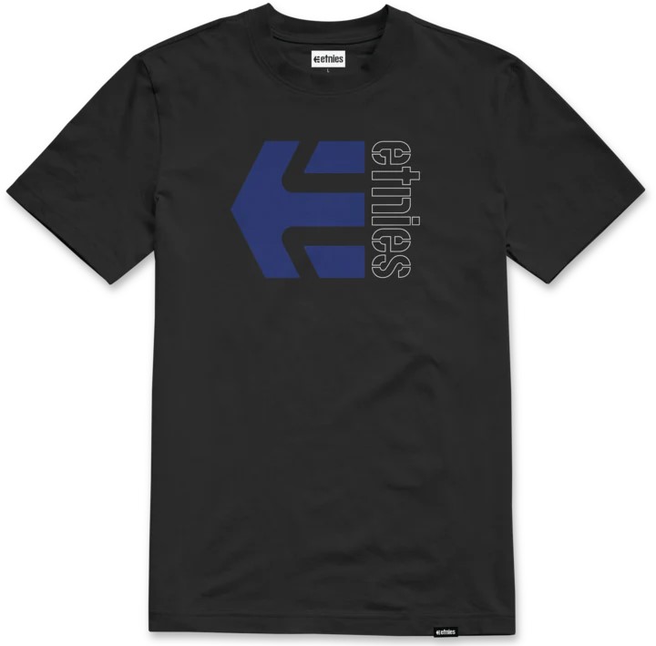 t-shirt ETNIES CORP COMBO TEE BLACK/BLUE/WHITE