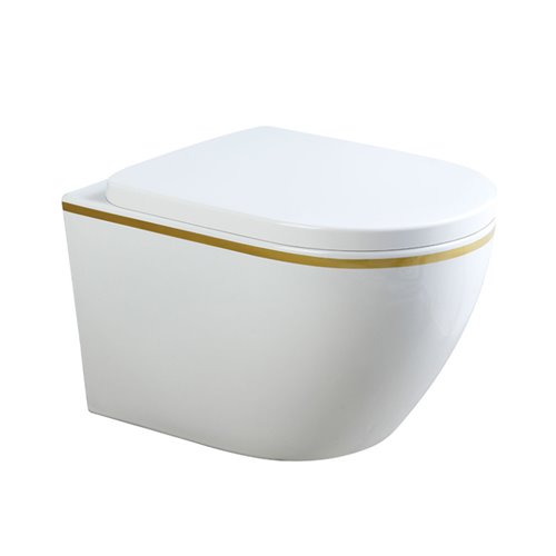 Hydrosan Biała miska wc wisząca złoty rant Rimless Mizu Tornado MIZU-WH-GL-TR-02