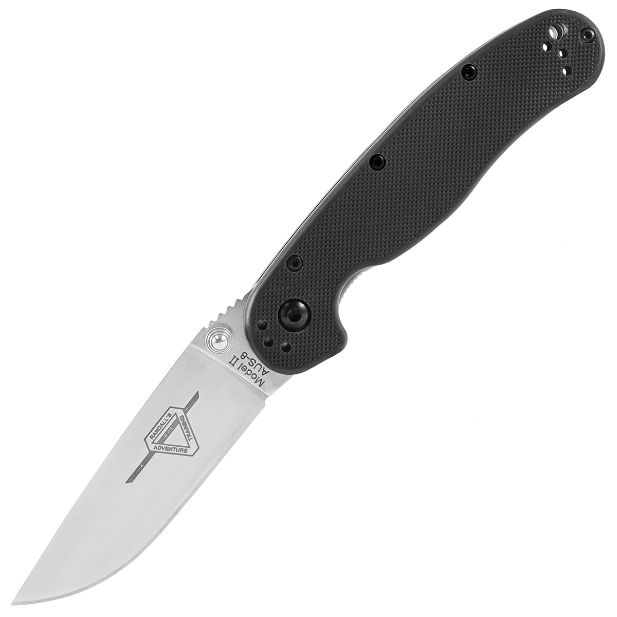 Nóż składany Ontario Rat 2 Folder Silver Plain Black Handle