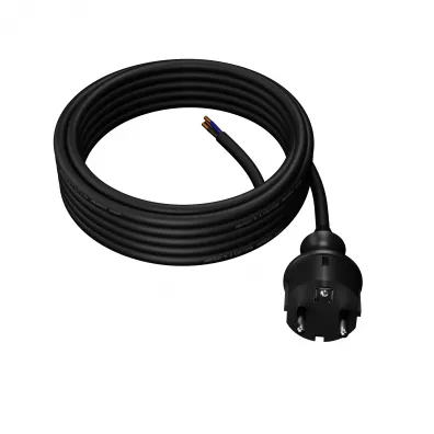 Awtools Przewód z wtyczką 5 m 2x1,5 mm czarny h05vv-f