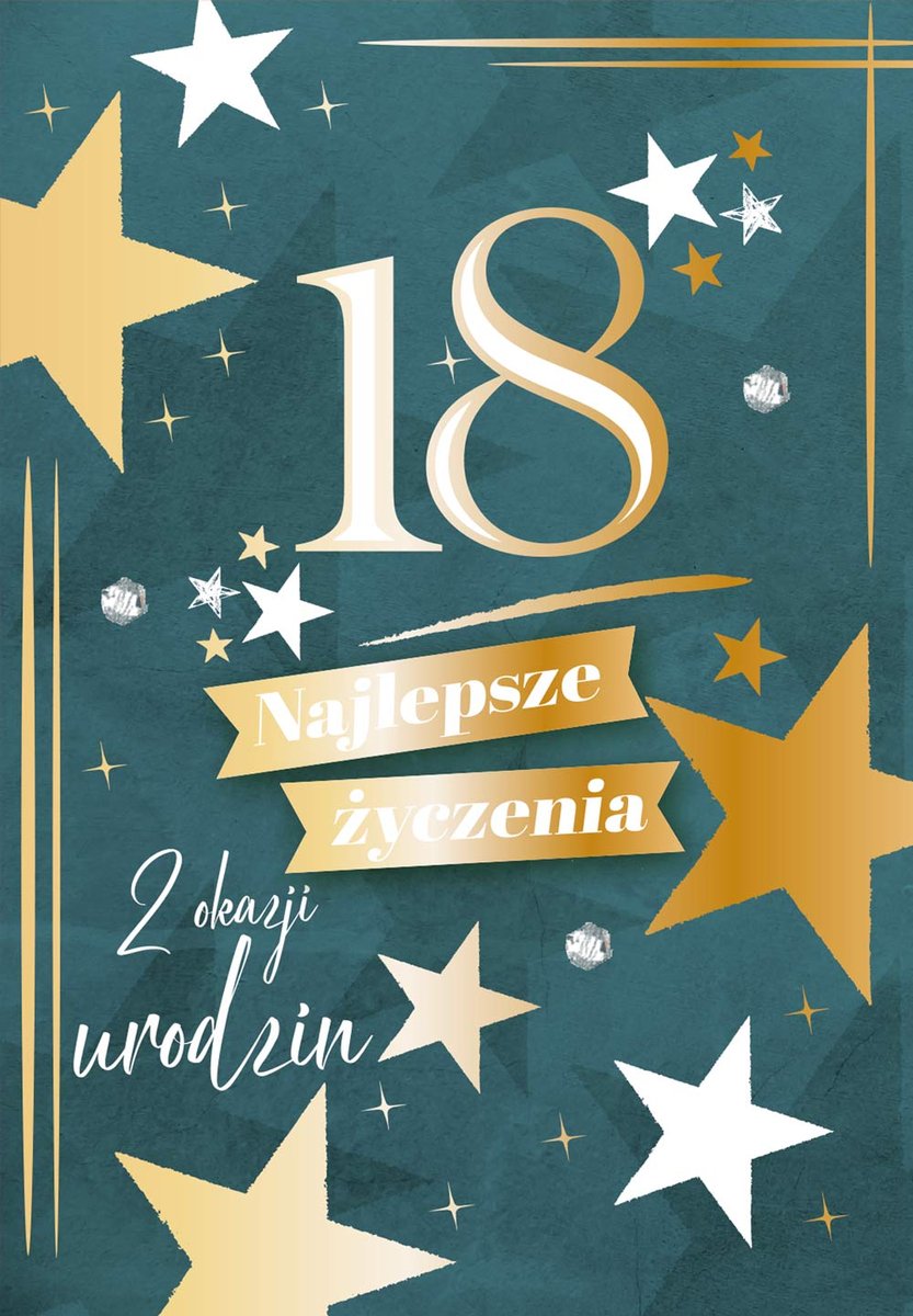 Kartka z okazji 18 urodzin pięknie zdobiona DK1286