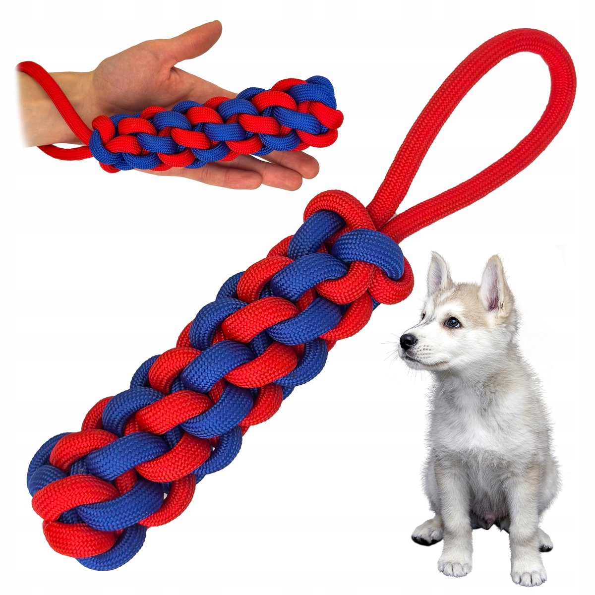 Zabawka dla psa SZARPAK SZNUR pleciony lina 30 cm