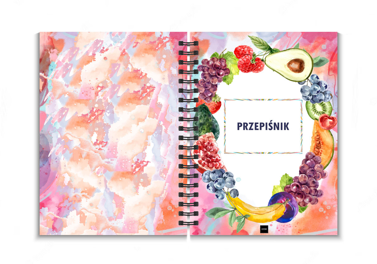 JUFIMI cookbook przepiśnik zeszyt kulinarny notes na przepisy OWOCE okładka twarda