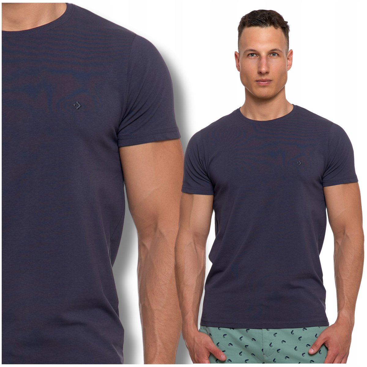 T-SHIRT PREMIUM Koszulka Męska z Krótkim Rękawem Gładka z Logo MORAJ S