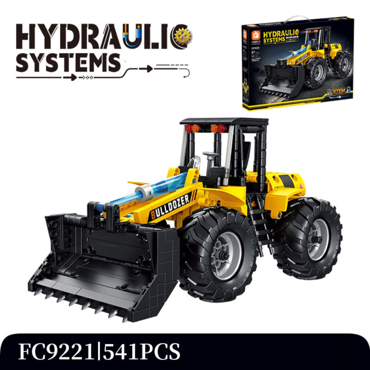 Buldożer Klocki Konstrukcyjne FC9221 541 elementów Hydrauliczny system STEM