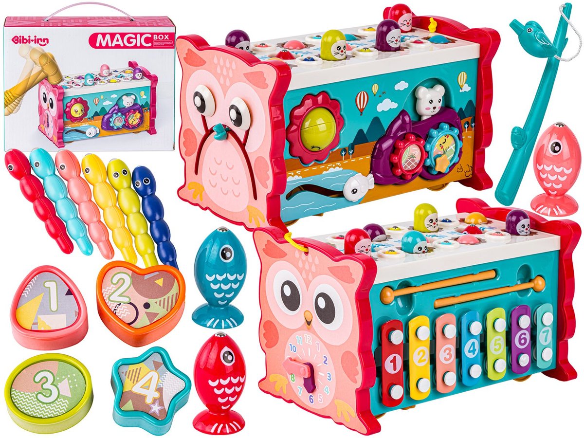 ZABAWKA DLA DZIECI 8W1 EDUKACYJNA, CYMBAŁKI, ZEGAR