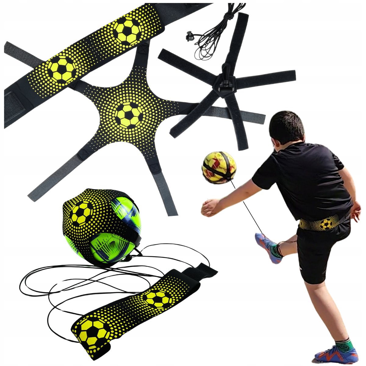 REGULOWANY PAS TRENINGOWY TRENAŻER PIŁKI PODANIA DO TRENINGU ELASTYCZNY