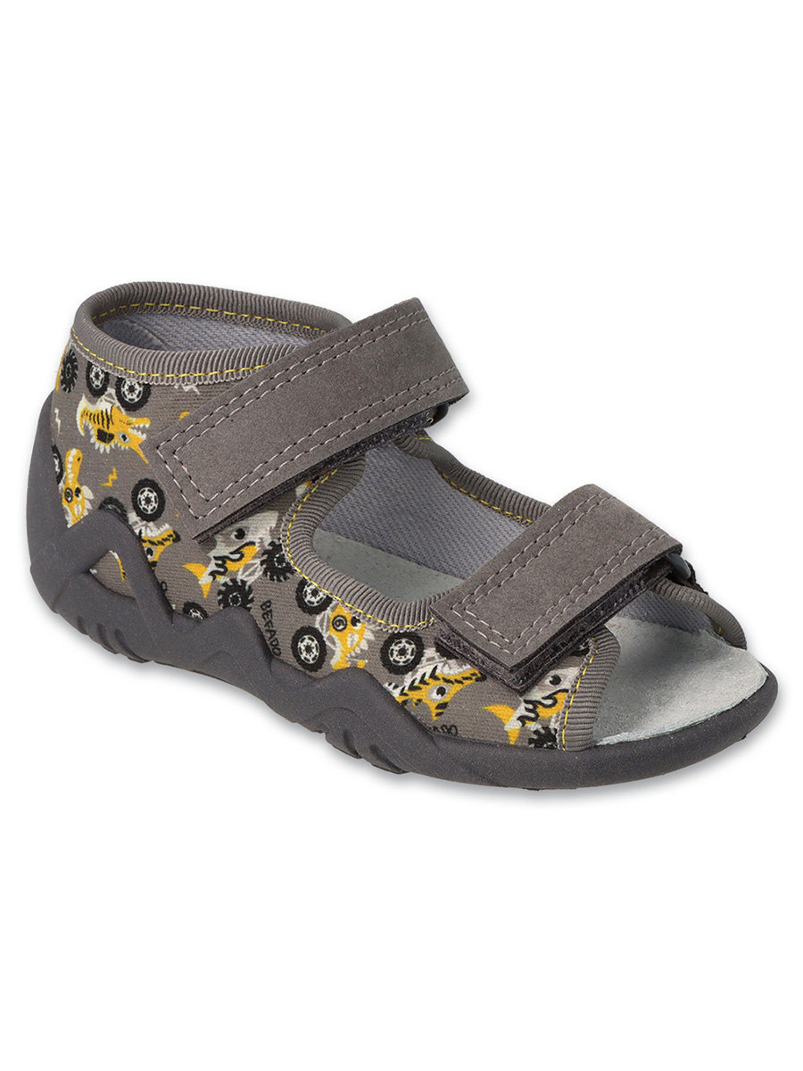 Chłopięce kapcie dino samochody szare Befado r.19