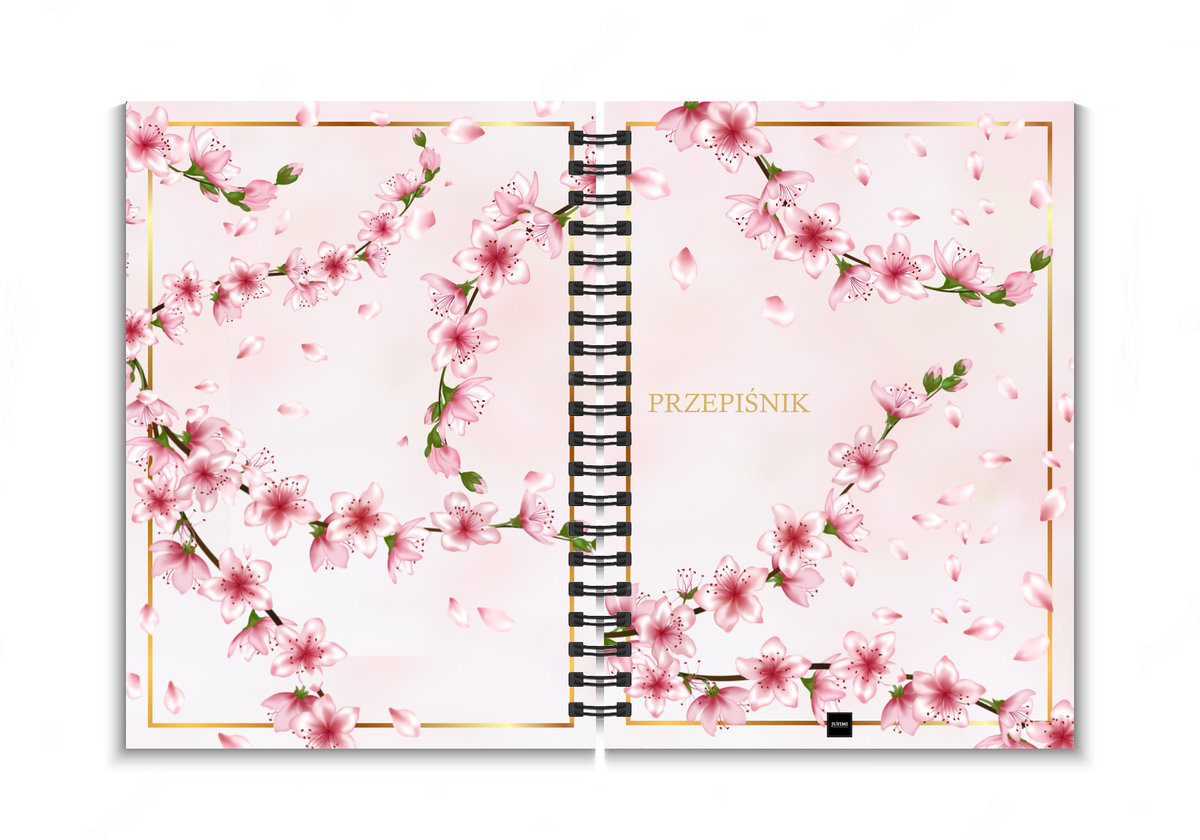 JUFIMI cookbook przepiśnik zeszyt kulinarny notes na przepisy KWIATY okładka twarda