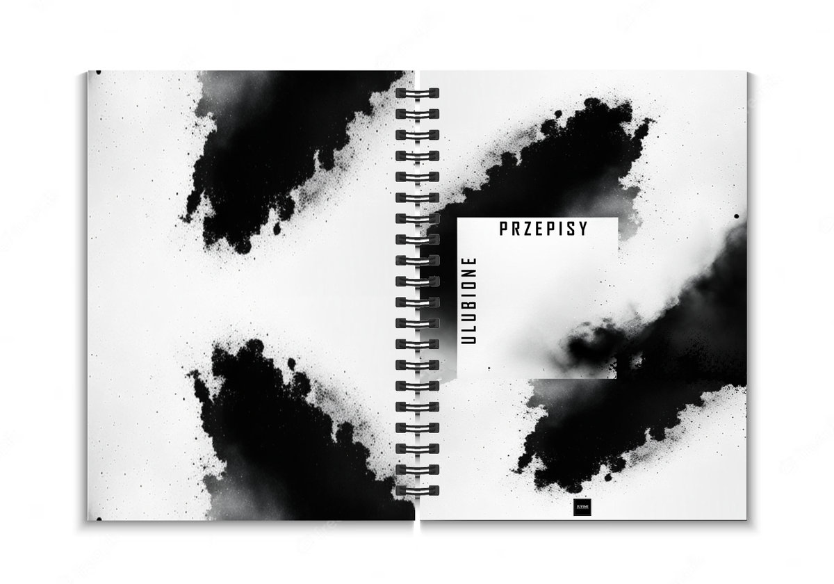 JUFIMI cookbook przepiśnik zeszyt kulinarny notes na przepisy SHADOW okładka twarda