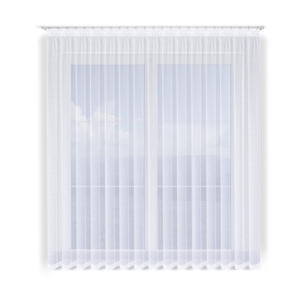 Firana gotowa 600x100,woal,prosta, podwinięcie 5cm