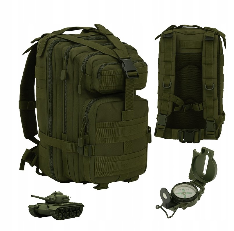 Plecak Wojskowy Khaki Taktyczny Militarny Survival Zielony 28L Anytech
