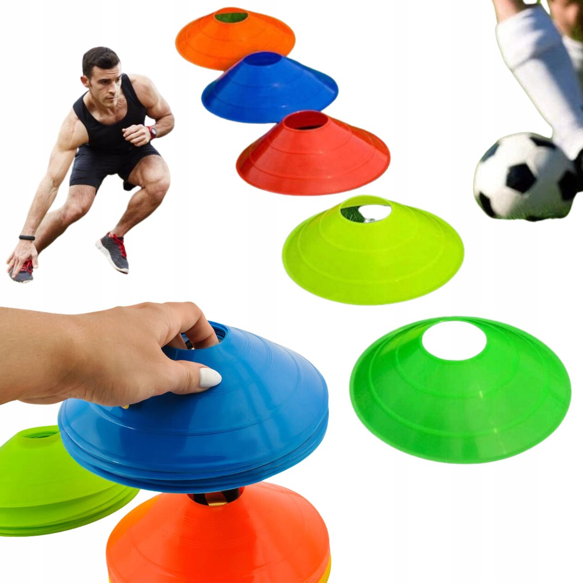 Pachołki treningowe talerzyki grzybki zestaw 5 szt pachołek elastyczne PRO