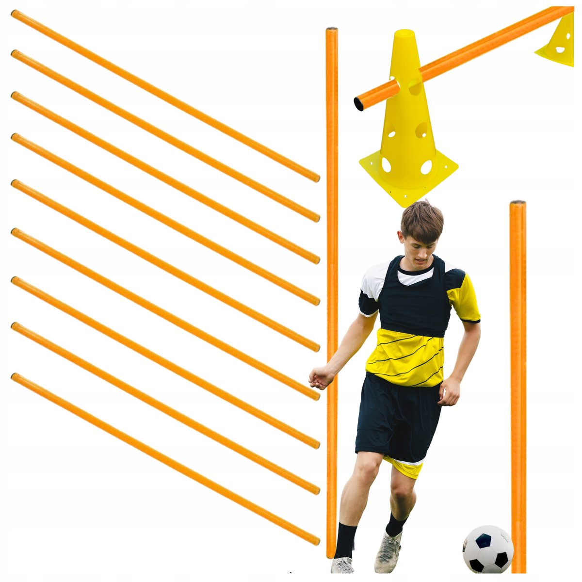 LASKA TYCZKA TRENINGOWA GIMNASTYCZNA orange 100cm trening do TRENINGU 9szt.