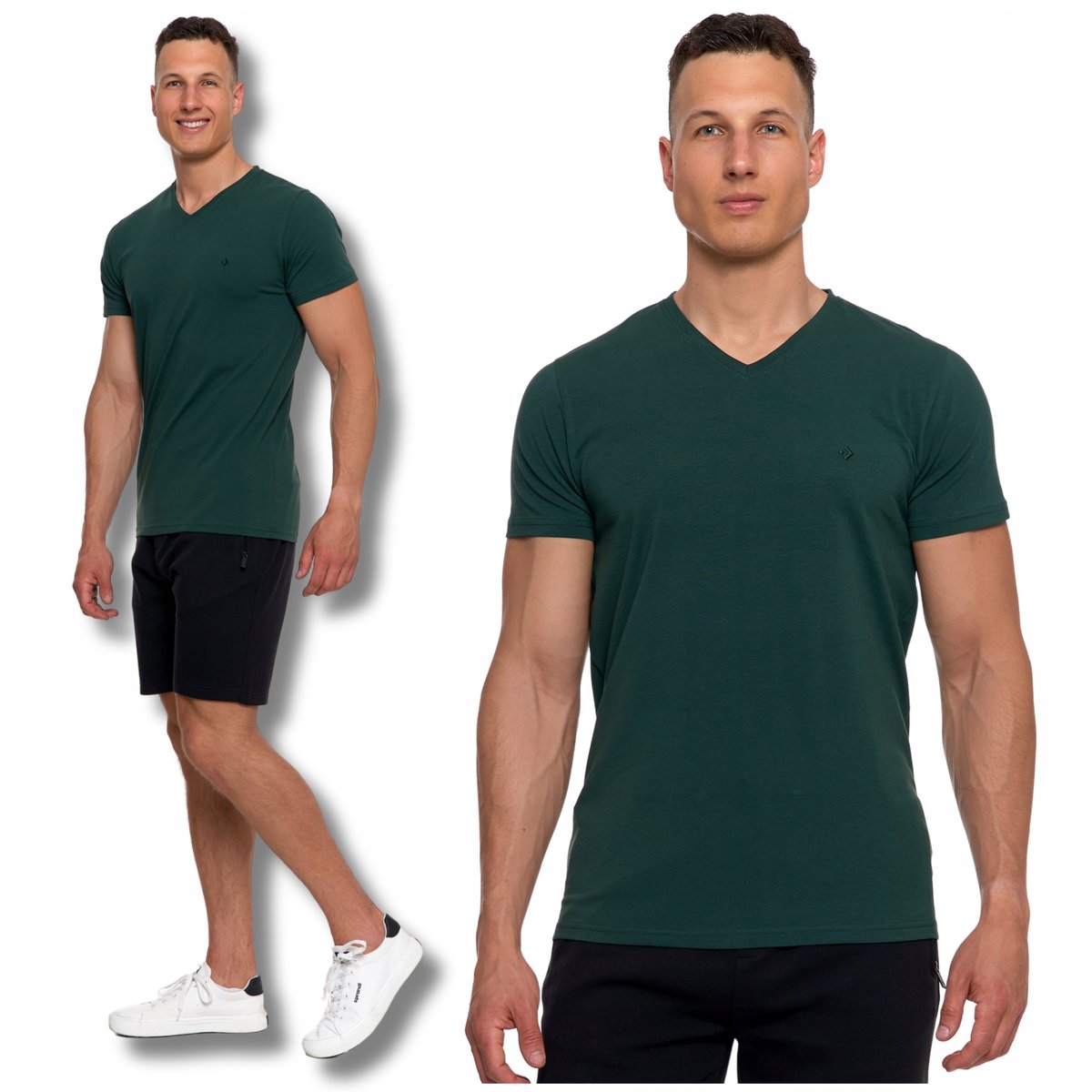 T-SHIRT MĘSKI PREMIUM Koszulka z Krótkim Rękawem Gładka Slim Fit MORAJ S
