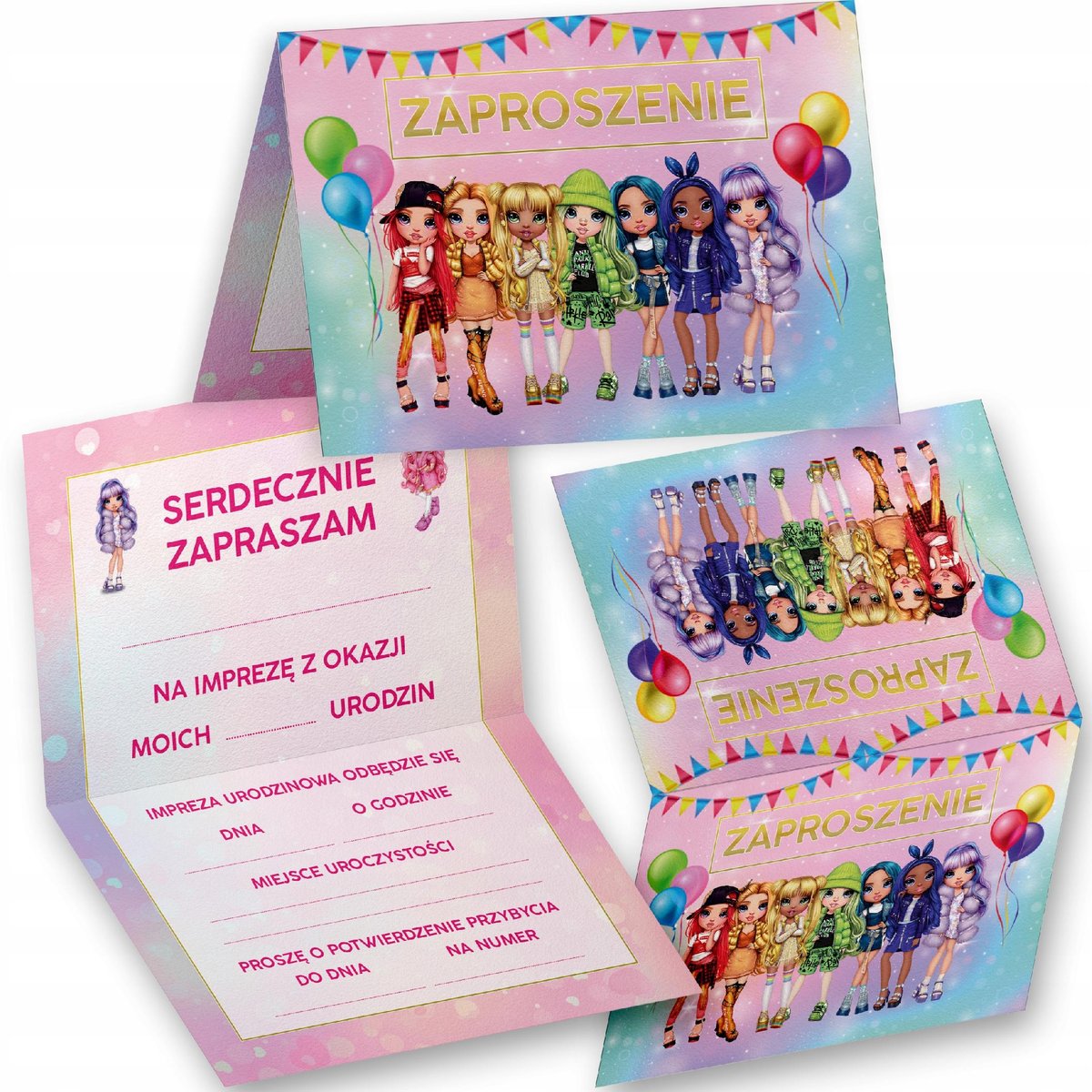 Zaproszenie Urodzinowe Rainbow High Zaproszenia Na Przyjęcie Wiele Wzorów