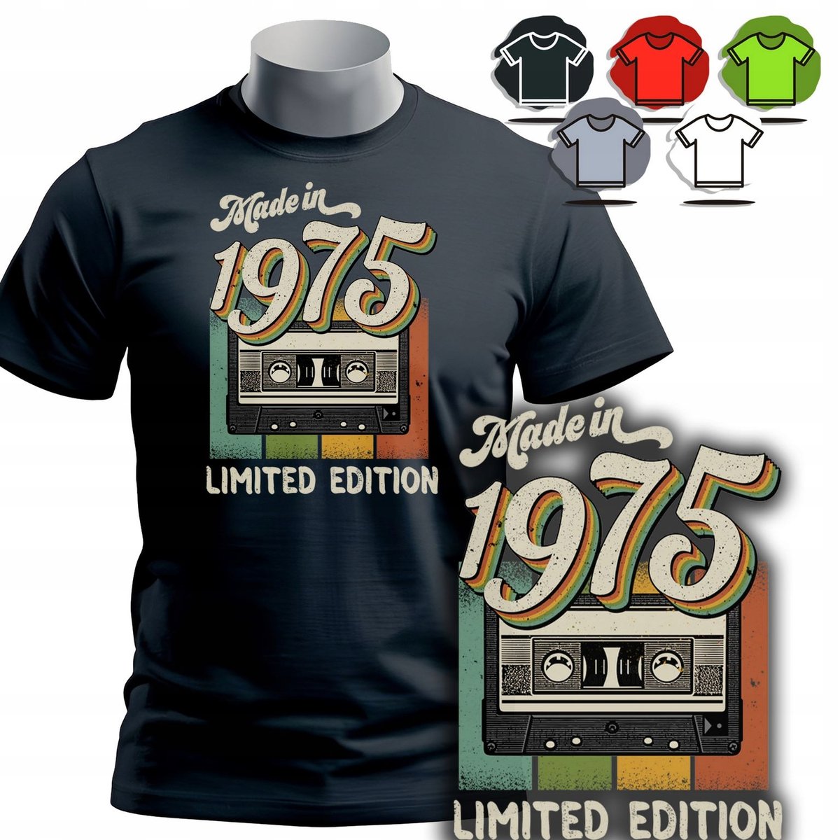 KOSZULKA T-SHIRT MĘSKI - Classic Kaseta NA 50 URODZINY - XL