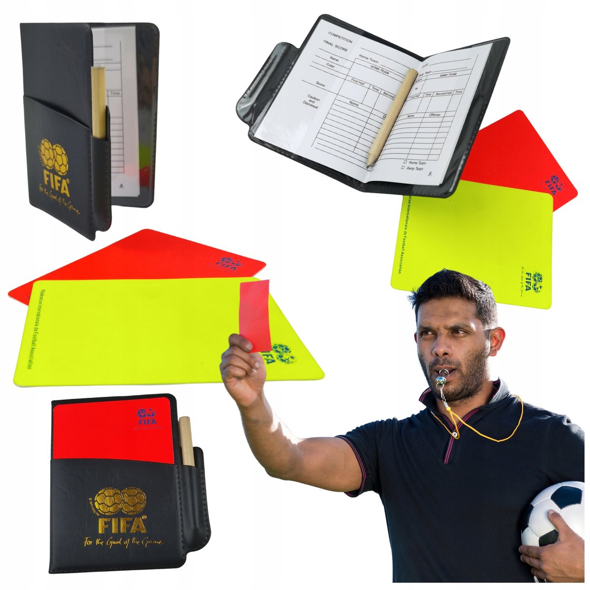 ZESTAW FIFA KARTKI Sędziego ETUI KOMPLET dla sędziego Profesjonalny