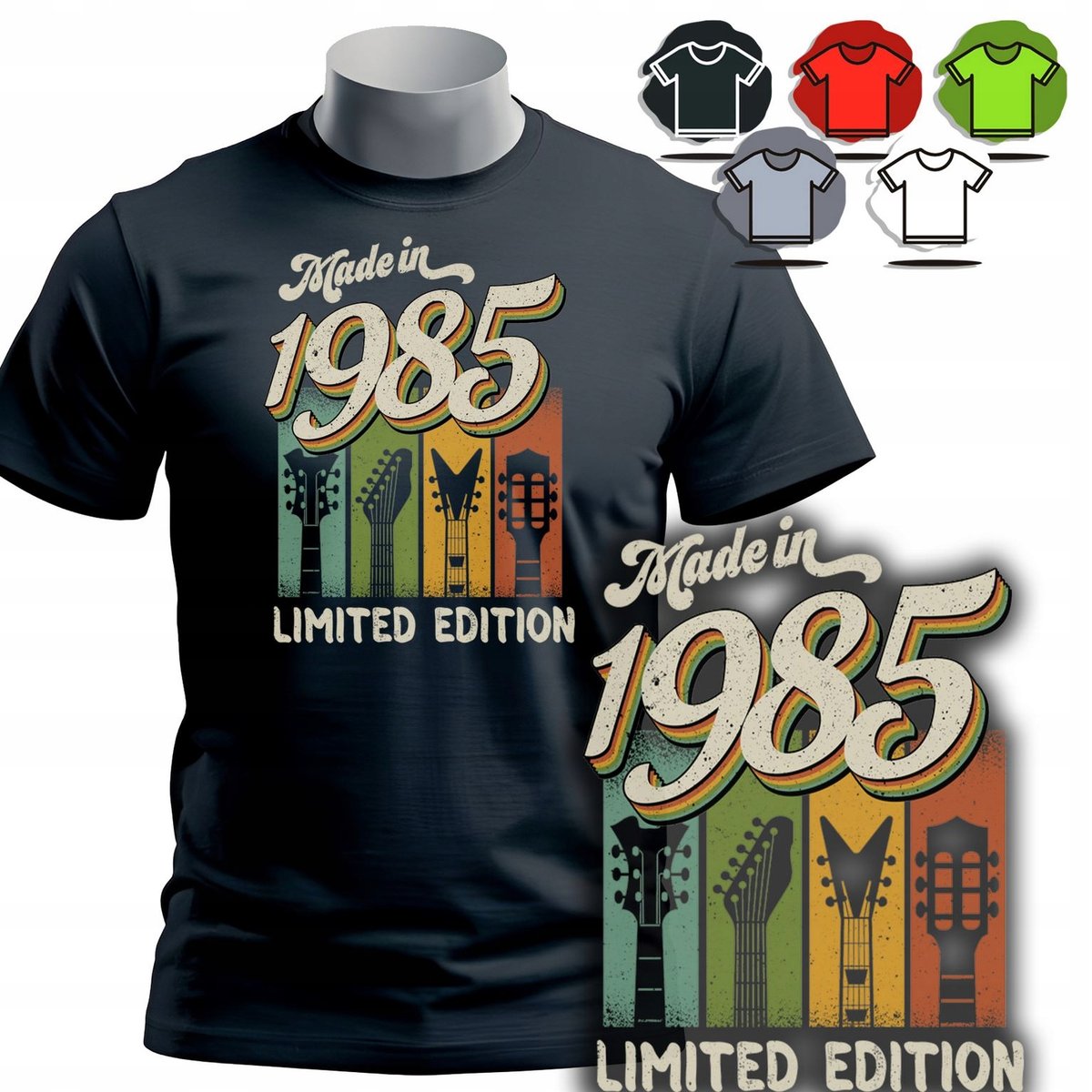 KOSZULKA T-SHIRT MĘSKI - MADE IN 1985 ROCK NA 40 URODZINY - M