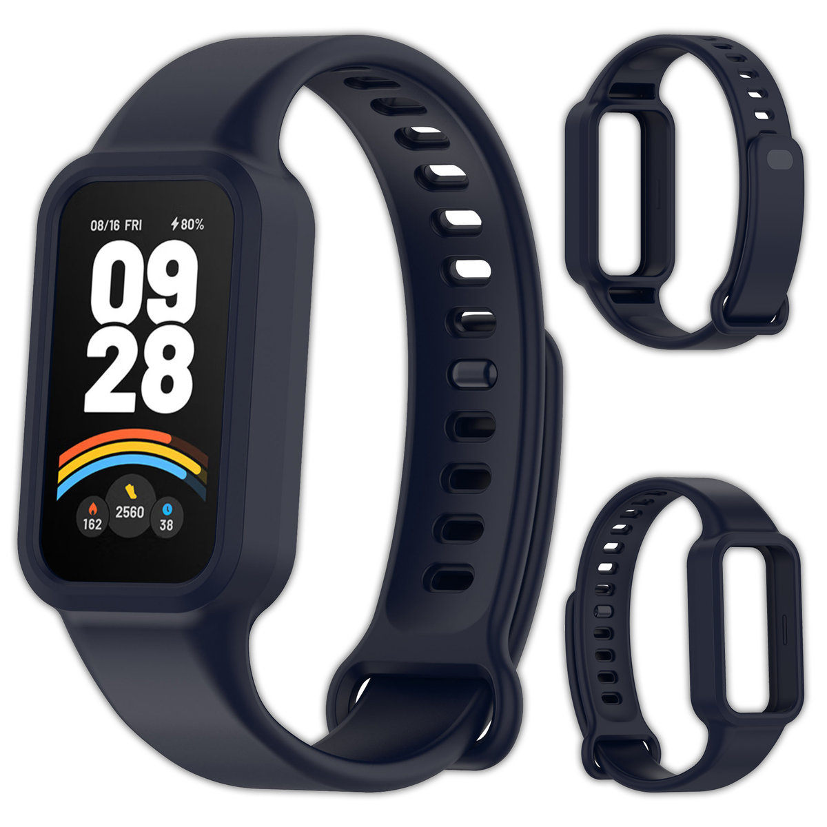 Pasek opaska silikonowa Vanfone do Xiaomi Mi Smart Band 9 Active/Redmi Smart Band 3, granatowy