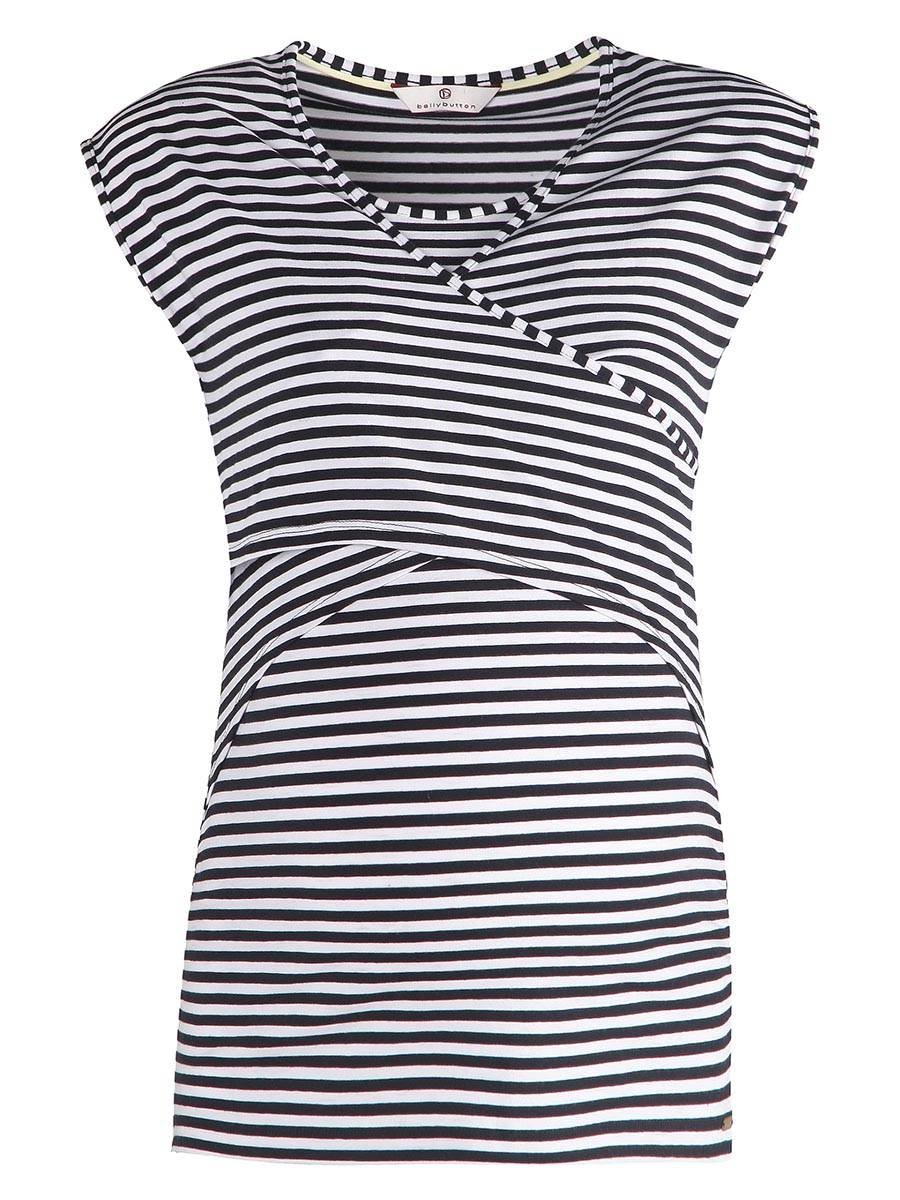 Damska bluzka ciążowa w paski czarna BellyButton Maternity, r.XS