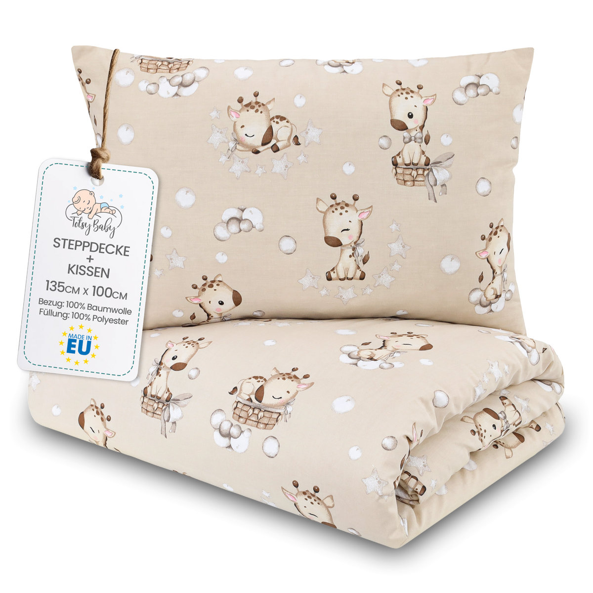 Kołderka dziecięca bez poszewki 100 x 135 cm - komplet bawełniany kocyk i poduszka dziecięcy kocyk 100 x 135 i poduszka 60 x 40 - kołdry kołdra dzie..