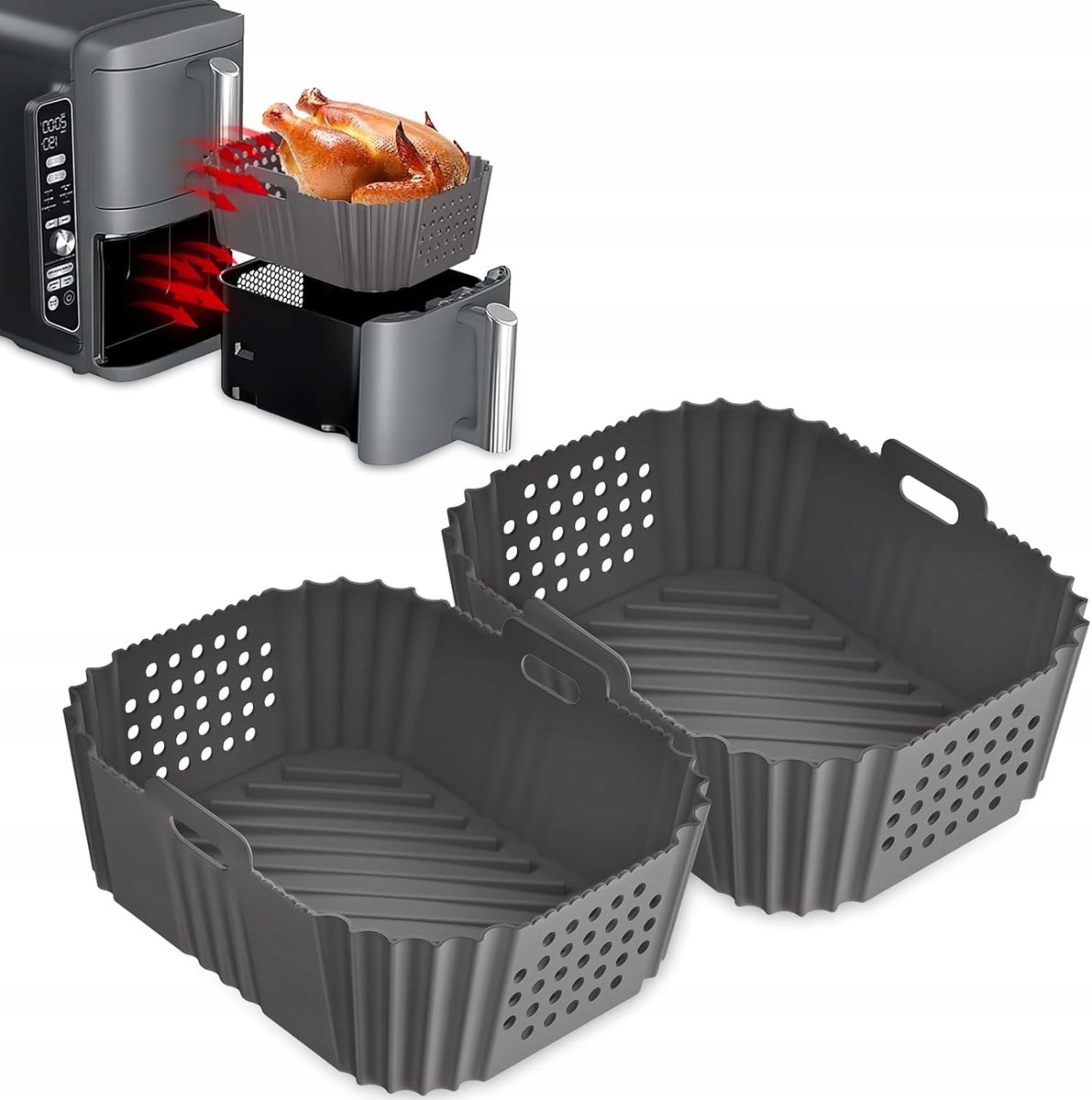 Forma Do Frytkownicy X2 Silikonowy Pojemnik Do Ninja Airfryer 19 X 14 Cm